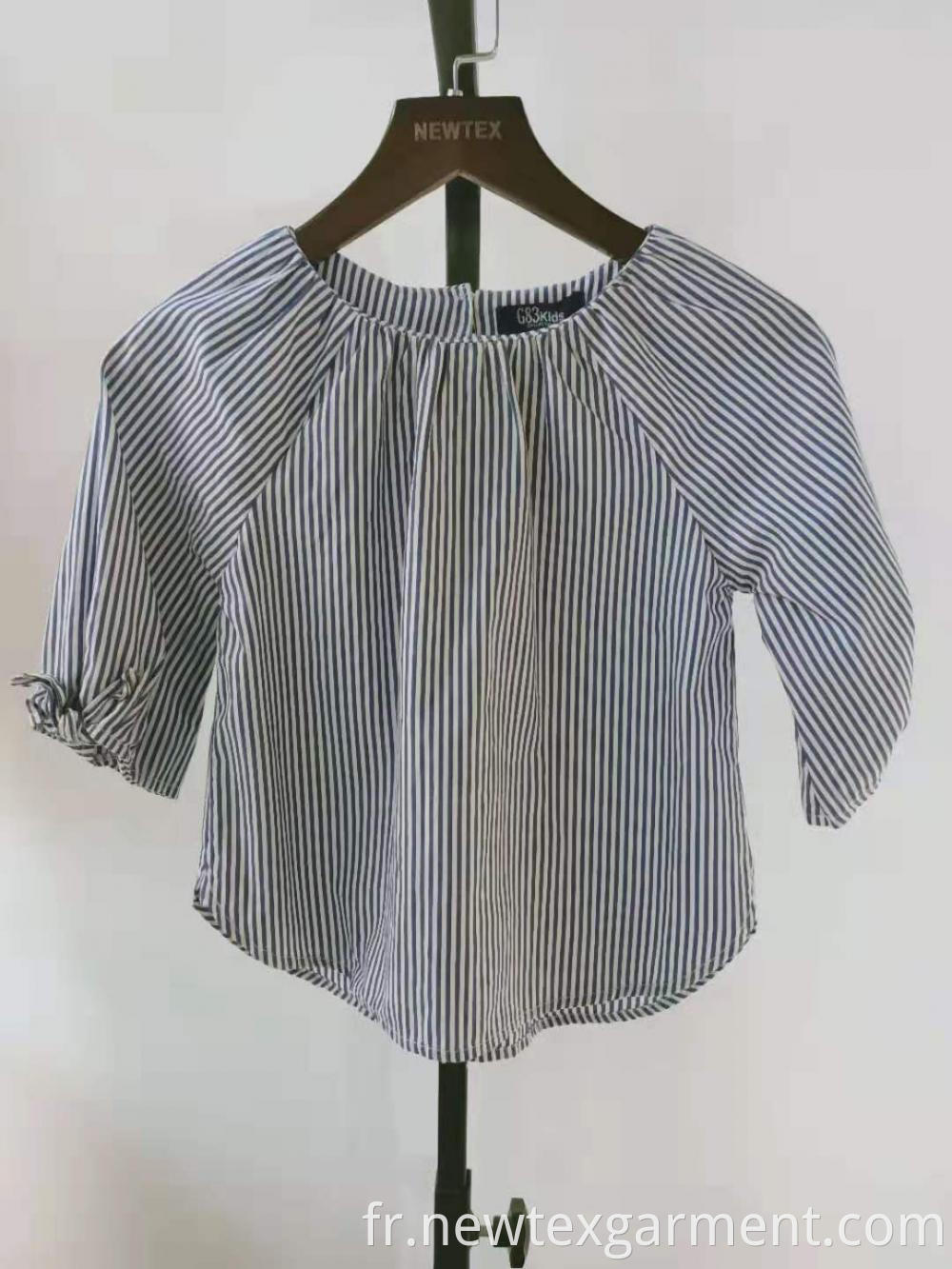 cotton yarn dyed grils blouse